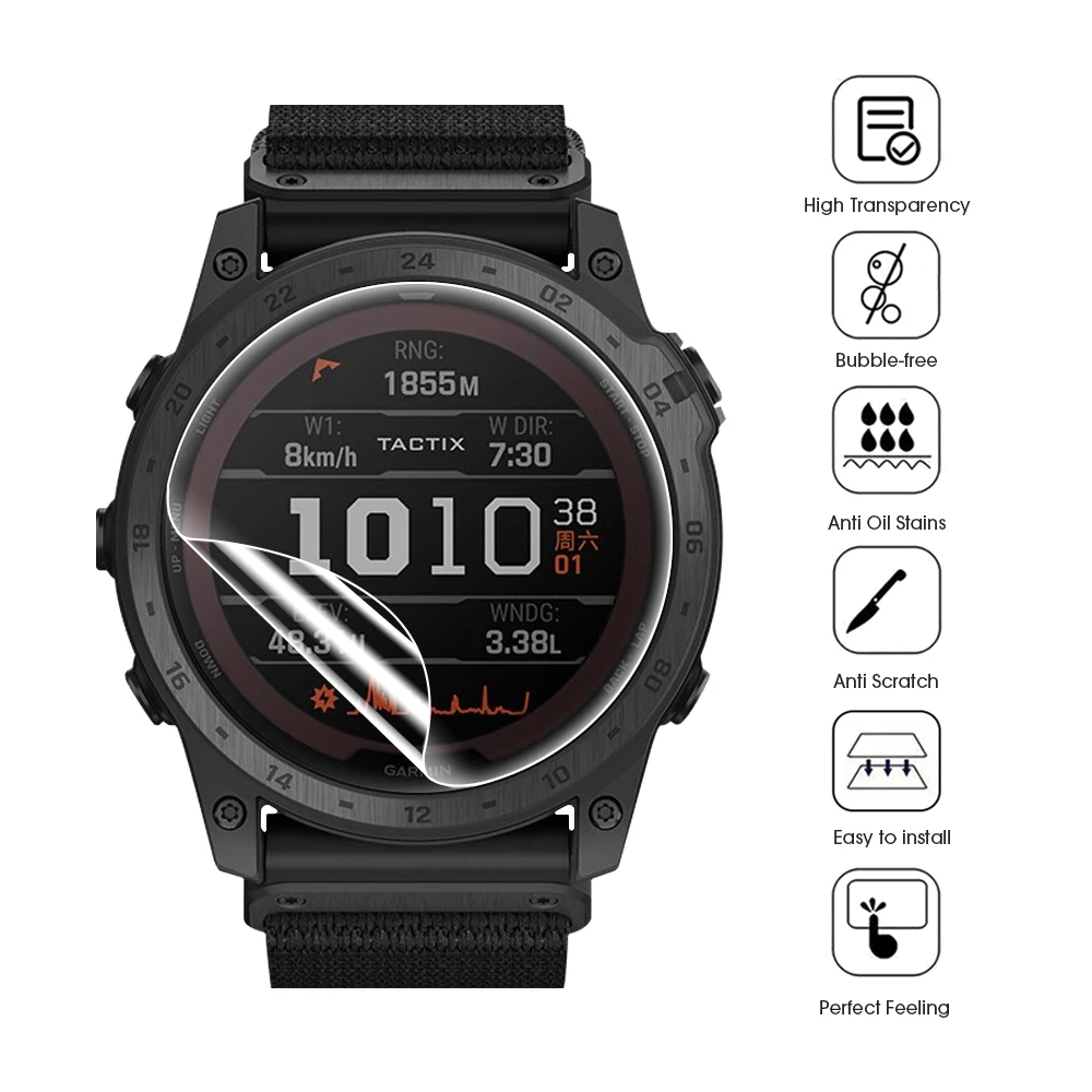 For Garmin Tactix 7 Pro Smart Watch Soft TPU Hydrogel Film Ultra Clear Screen Protector For Tactix 7Pro Garmin Anti-scratch Film