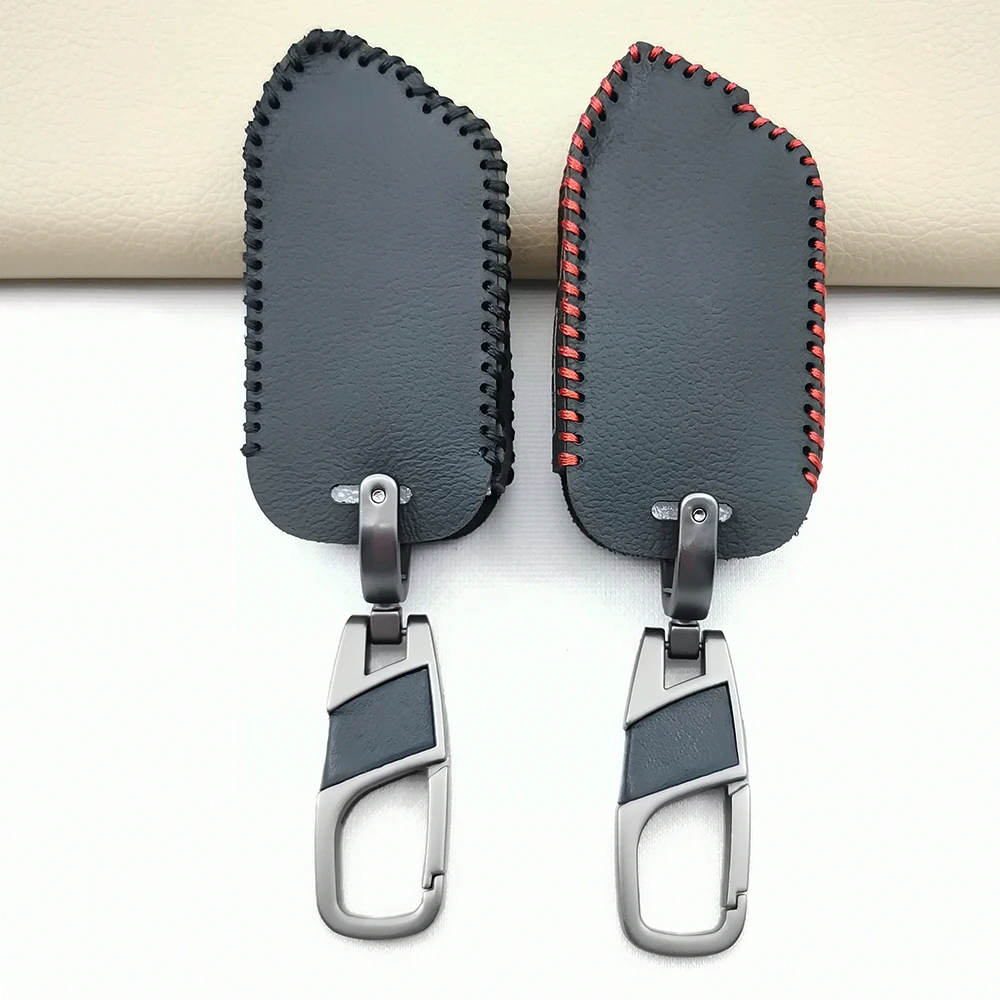 Leather Car Key Cases LCD Remote Control Protector Cover Skin For Scher-Khan Mobicar A B 1 2 3 M10 M20 Two Way Car Alarm System