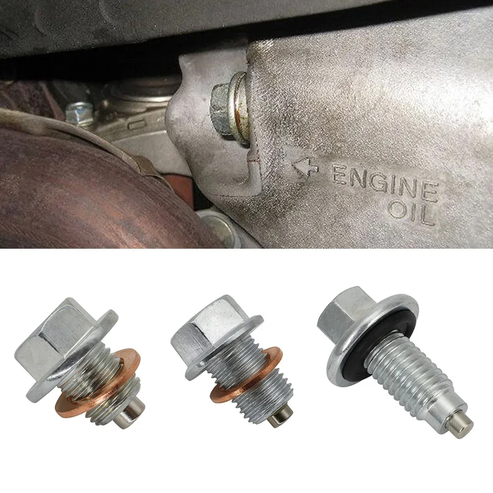 Магнитный сливной болт из нержавеющей стали M12x1.25/1.75, M14x1.5 с прокладкой.