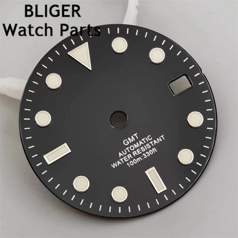 BLIGER-Cadran Noir Brcorporelle, Vert, Rouge, Bleu, Orange, Texte Gstuff, Pièces de Montre Shoous, Fit NH34, 29mm