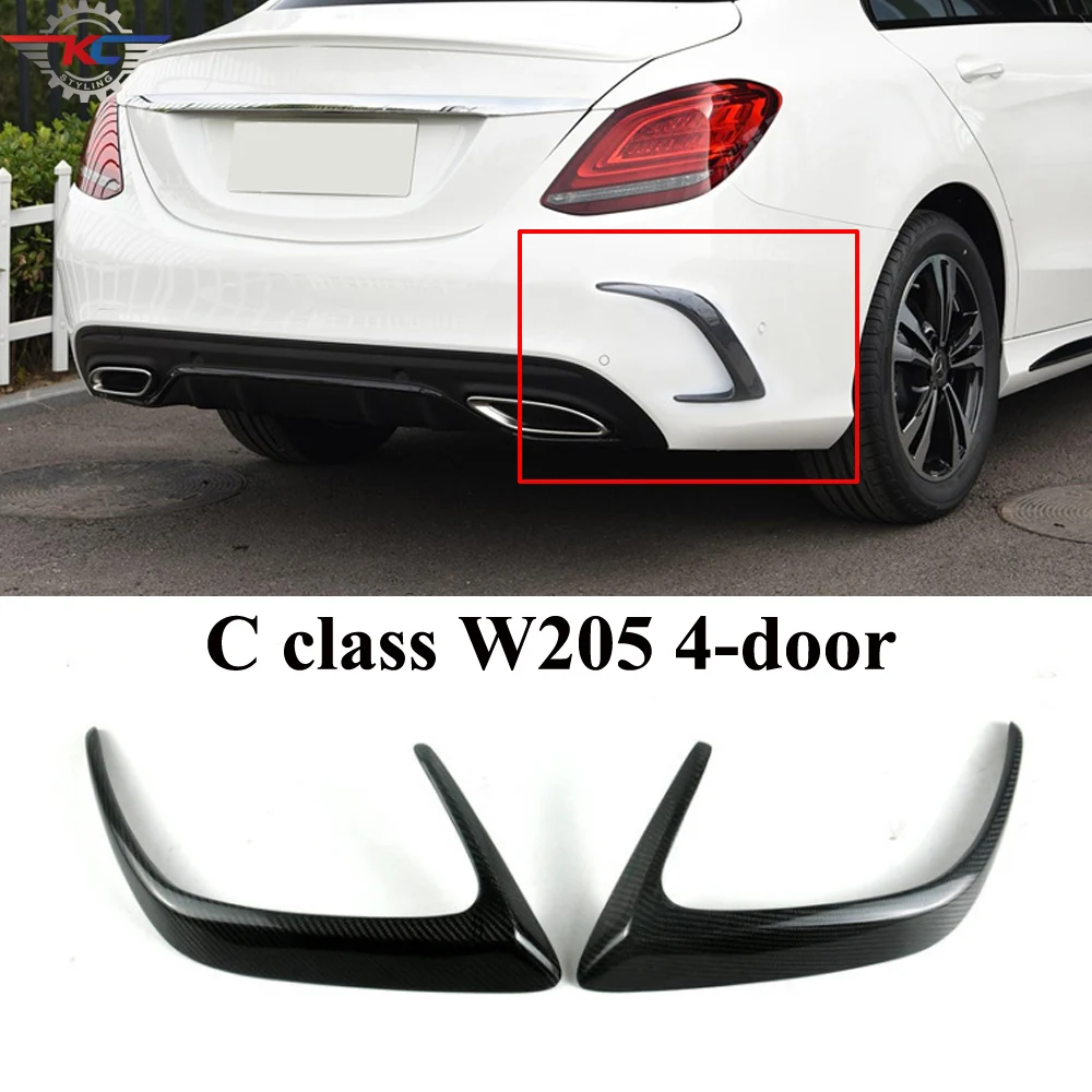 

Rear Bumper Splitter Canards For Mercedes C Class W205 4-Door 2015-2018 C200 C260 C300 C63 Real Carbon Fiber Diffuser