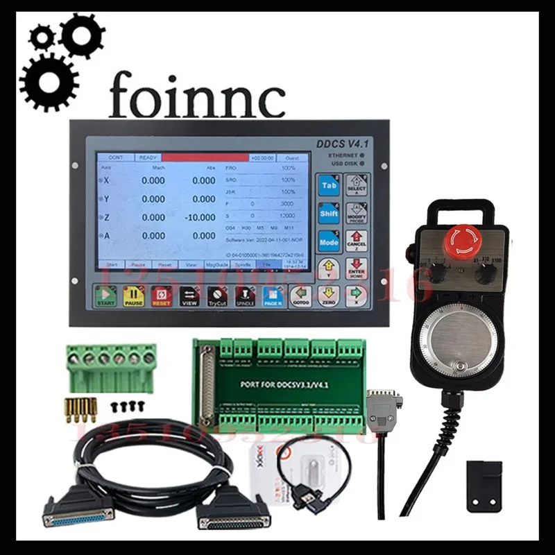 Ddcsv3.1/Ddcsv 4.1G Code 3-axis/4-axis Cnc Controller Offline Plc Usb Interface Metal Case Mach3 E-stop Mpg Handwheel