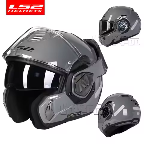 LS2 FF906 Advant Full Face Flip Up Helmets Motorcycle Modular Double Visor Helmet built-in Lens ECE Capacete Moto Casco Casque