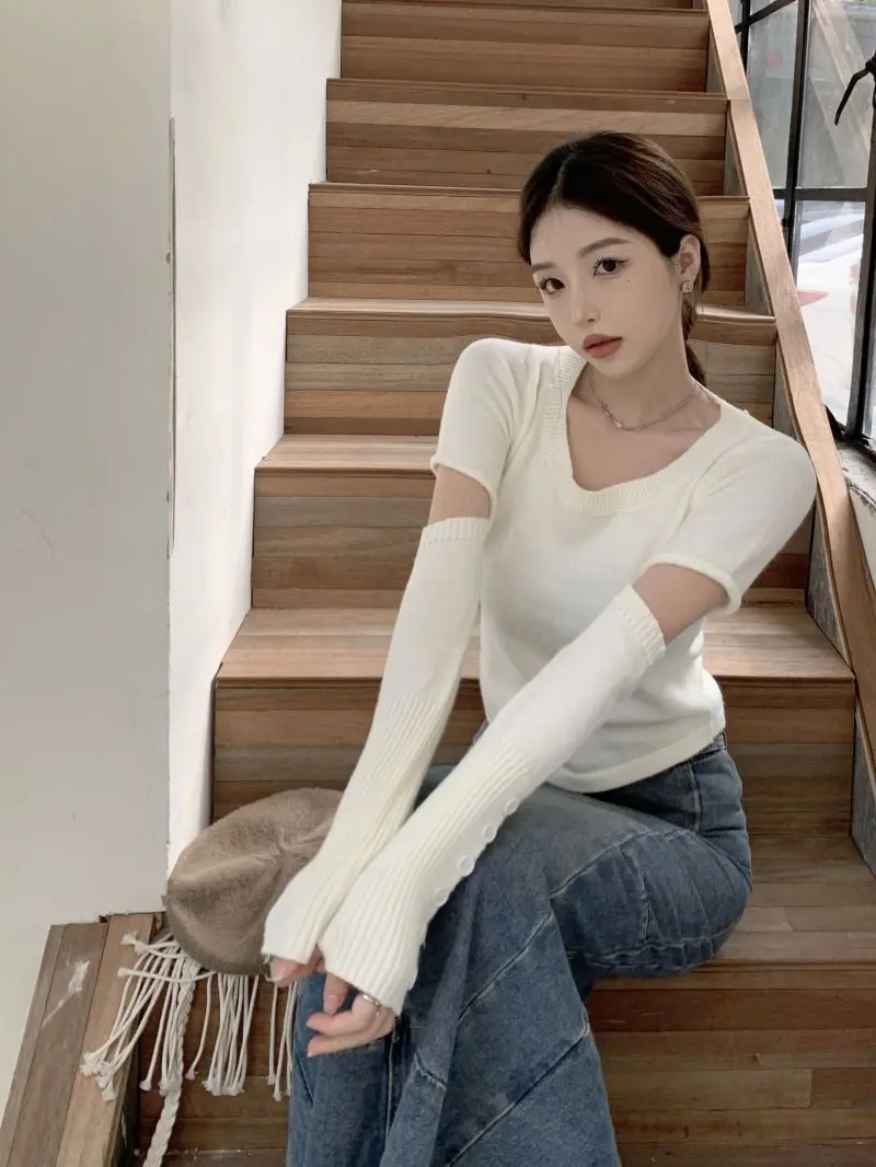 

Свитера Джемперы Пуловеры Женское боди Merino Rib-Knit Облегающие BF Y2K Одежда Lady OL Для поездок на работу Профессиональный Элегантный Простой Теплый