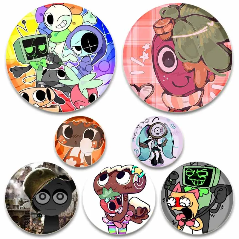 

58mm Horror Game Button Brooch Tinplate Astro Goob Pebble Meme Badge Bag Clothes Collar Decor Jewelry Friend Gifts