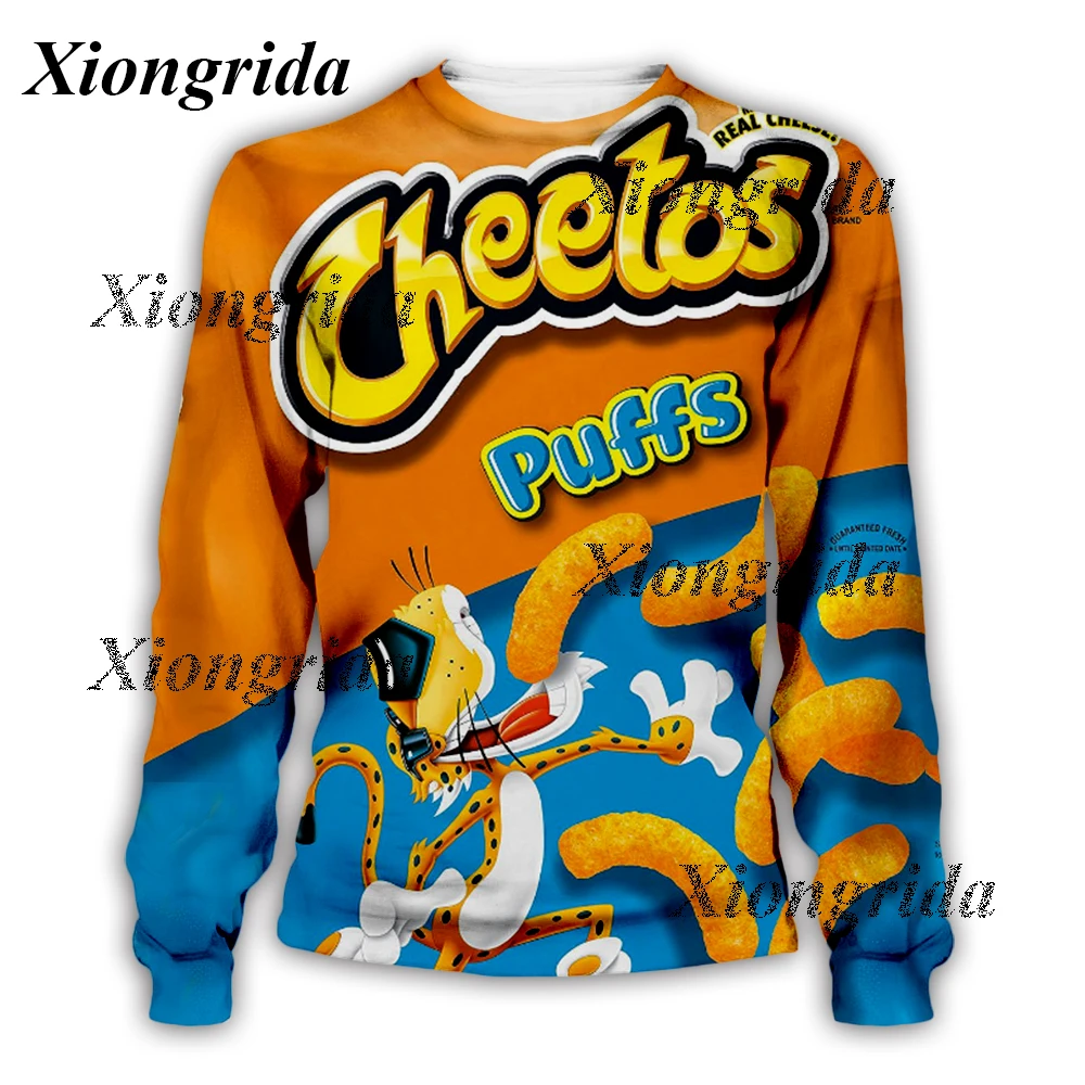 

Newest Hot Cheetos Food Puffs Sweatshirt 3D Printed Mens Crew Sweatshirt Harajuku All Over Print Unisex Pullover Top S-5XL