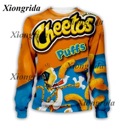 Sudadera con estampado 3D para hombre, jersey con estampado Harajuku en toda la prenda, Unisex, Cheetos, comida, Puffs, Top de S-5XL, novedad