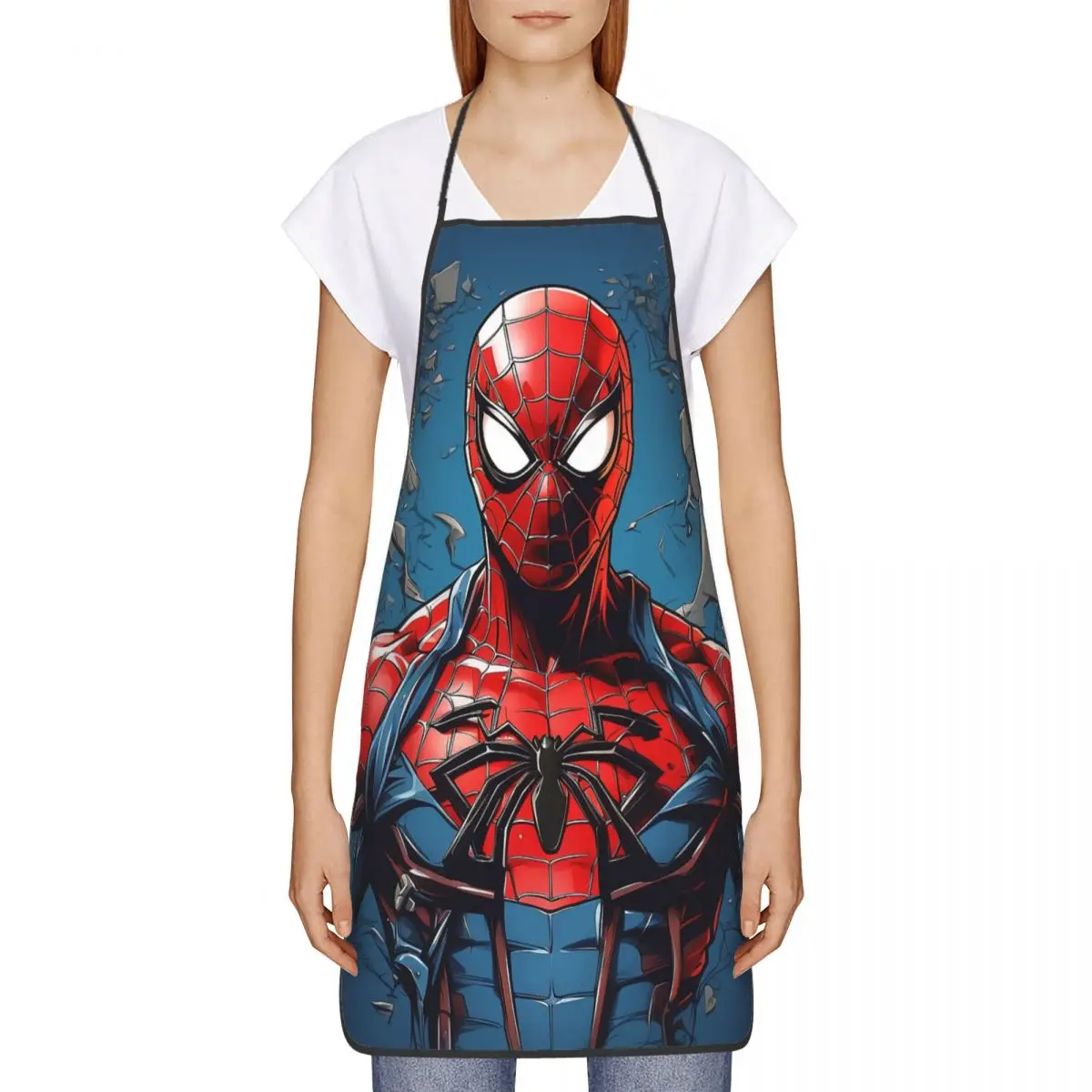 Custom Bib Classic Spider Man Movie Hero Apron Men Women Unisex Adult Chef Cooking Kitchen Tablier Cuisine Painting