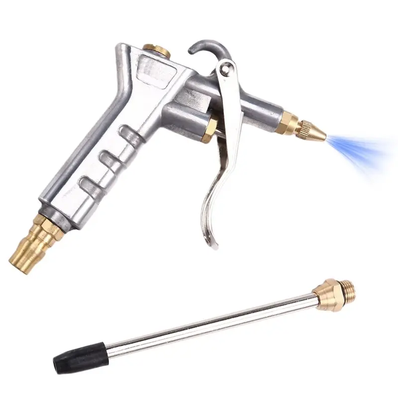 A04G-Brass Nozzle And Steel Extension Metal Air Blow Gun, Adjustable Design Ideal For Comprehensive Cleaning