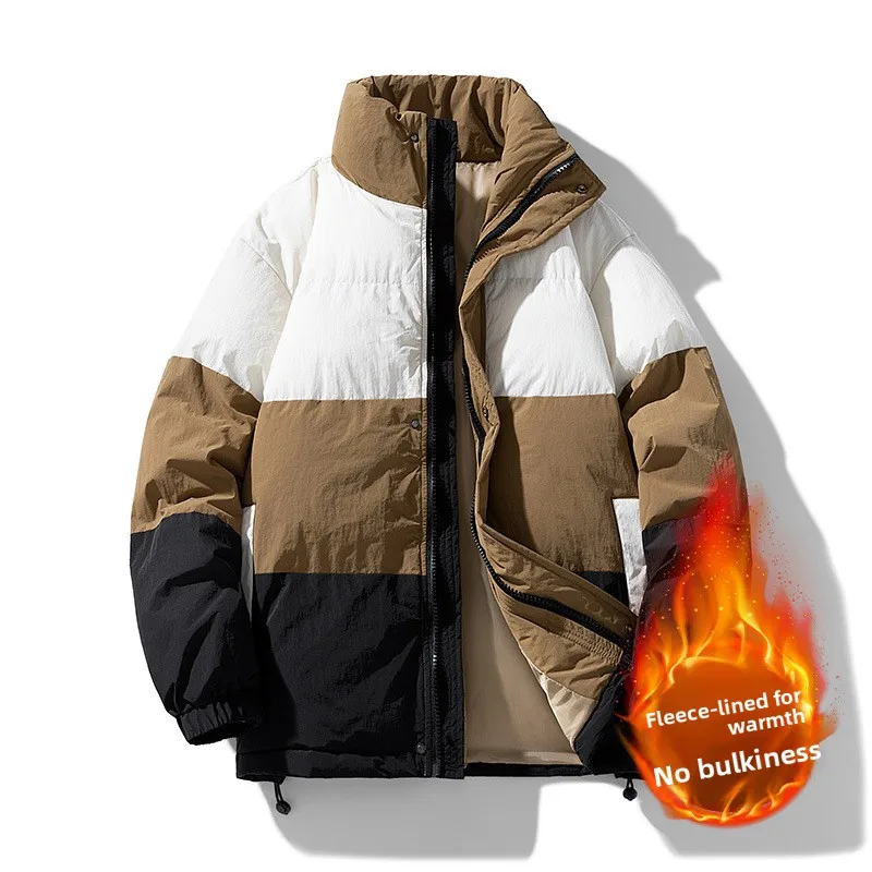 مبطن على الرجال شتاء جديد الوقوف مطابقة الملابس القطنية سميكة اليابانية الرجعية الأمريكية عارضة الخبز الملابس سترة