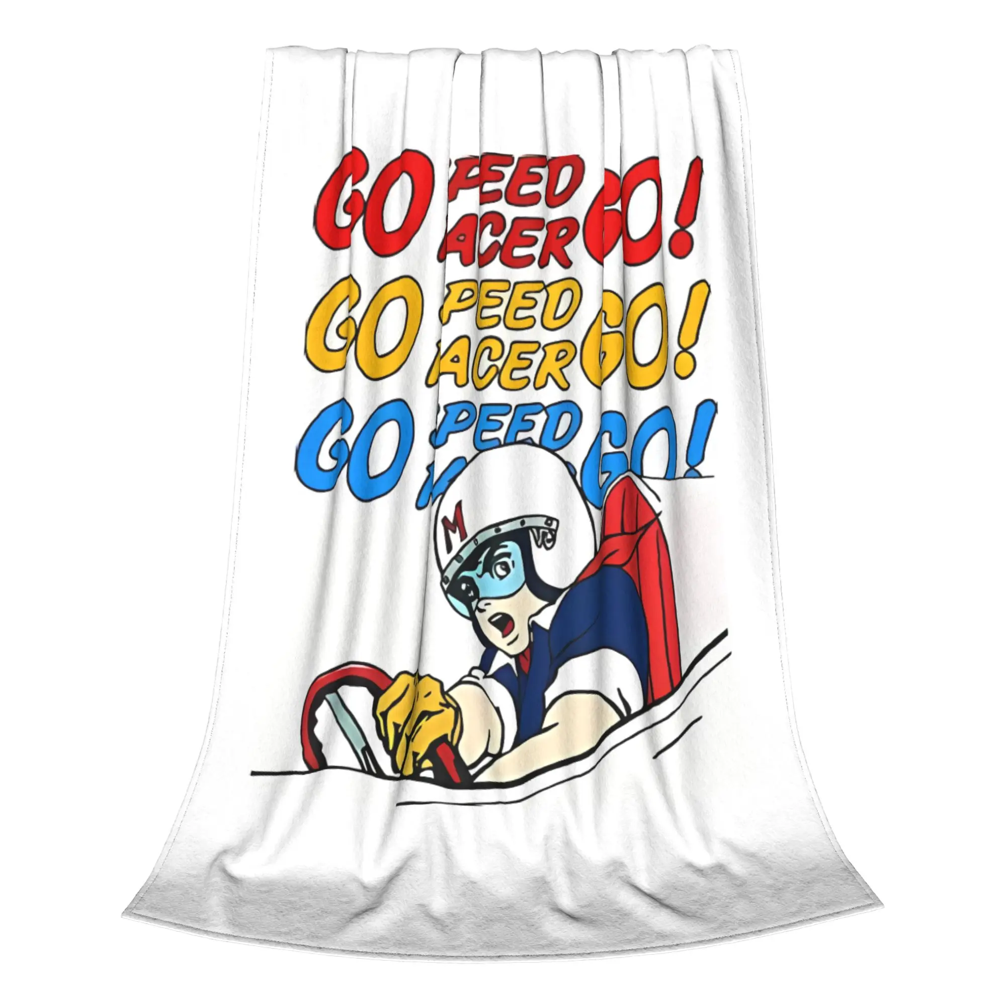 1PC Home Cute Room Decor GO SPEED Blanket Throw Blanket Speed Racer Novelty Warm Blanket All Season