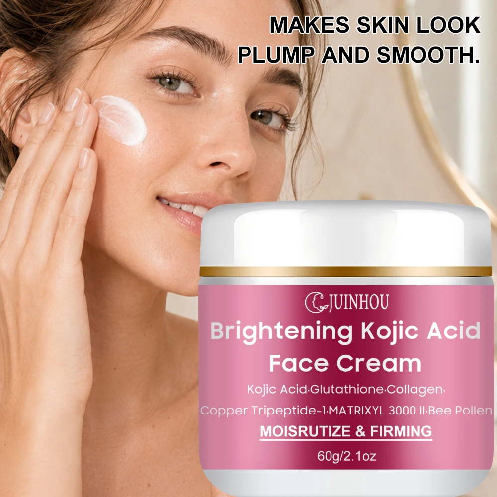 JUINHOU Face Moisturizer Cream With Kojic Acid Glutathione Gentle Hydrating Care For Dull Uneven Skin Texture All Skin Types
