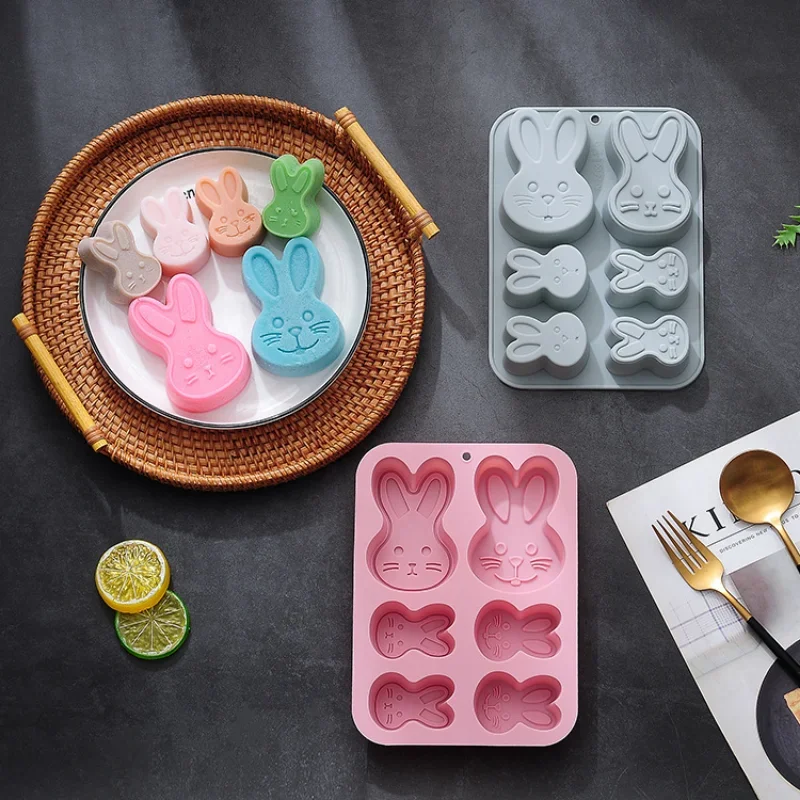 Rabbit Silicone Cake Mold Baby Food Making Mould DIY Easter Bunny Egg Pudding Jelly Candy Chocolate Molds Bread Baking Tool