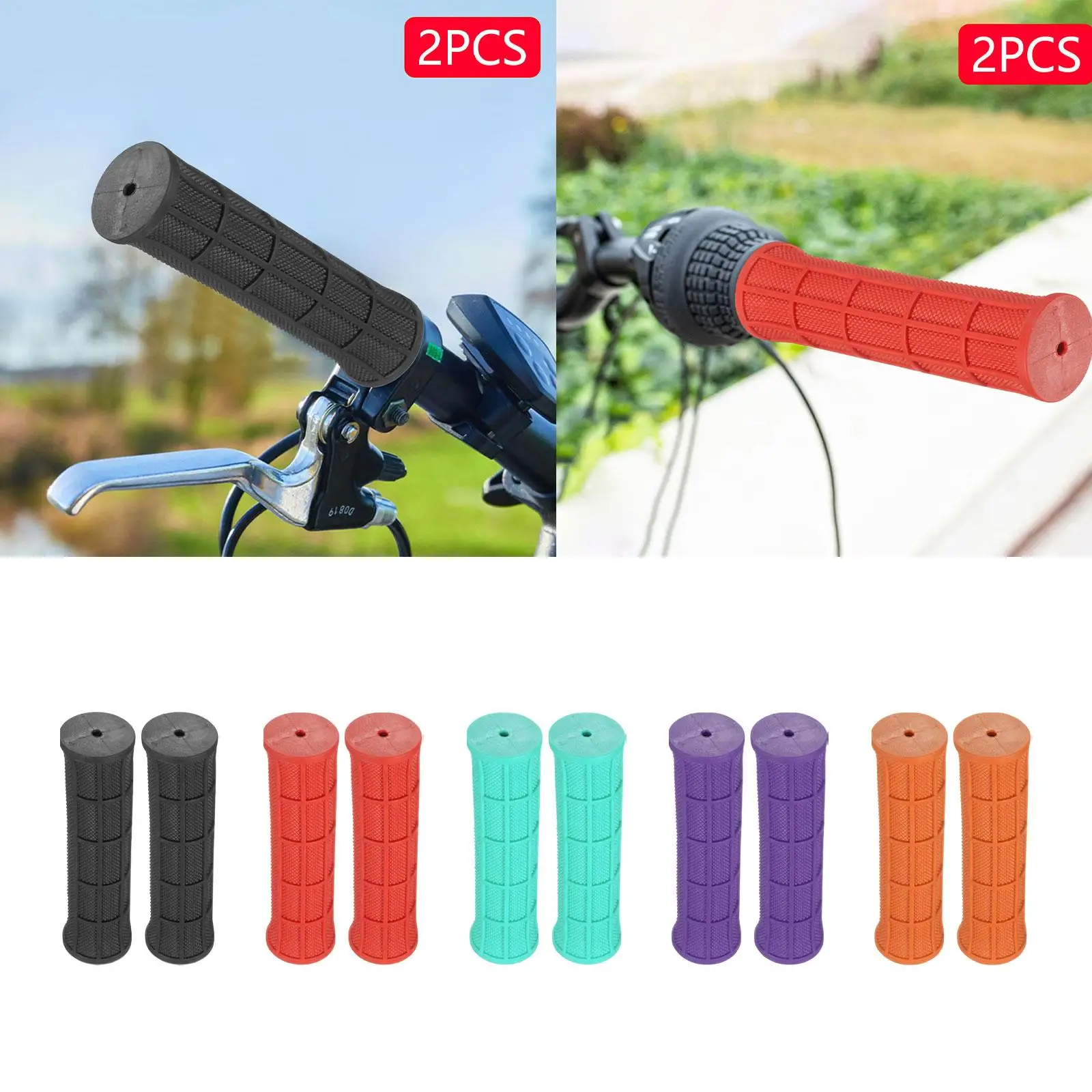 1 Pair Bike Handlebar Grips, Bicycle Handle Grips for 22.2mm Handlebar Comfortable Bike Grips Anti Slip for BMX Folding Bikes