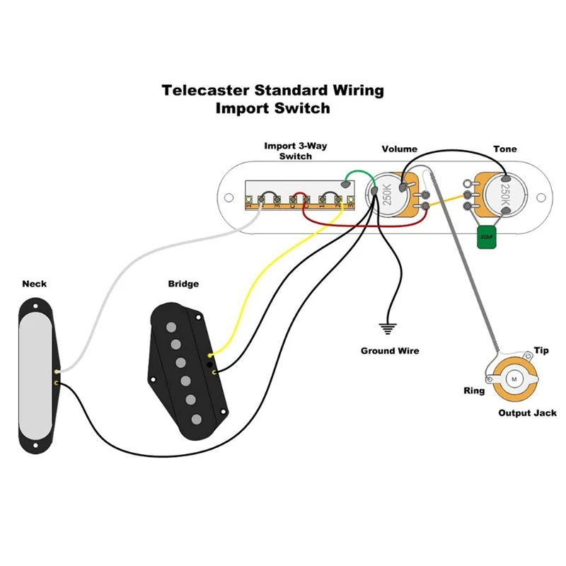 ABVB-Previewed Control Plate 3-Way Switch For Fender Tele With Socket Electric Guitar Circuit Board