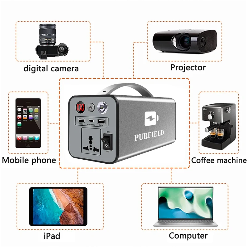 110V/220V 2000mAh Portable Power 180W 3 Station Generator Battery AC DC output Outdoor Charger Emergency Power Supply Power Bank