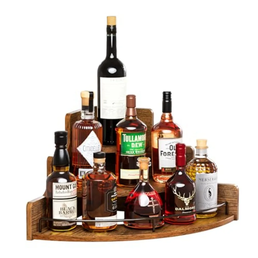 

Угловая полка-органайзер для бутылок с алкоголем и кофейными сиропами, 3-уровневая настольная подставка для вина и ликеров, мини-бар, шкафчик для алкоголя для дома