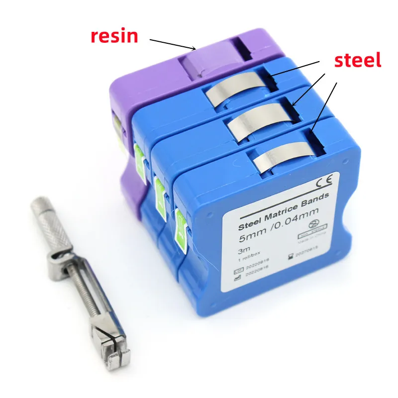 

Стоматологические матричные полоски из нержавеющей стали, реставрационная пленка из смолы, светоотверждаемая смола, прозрачные матричные ленты, полировальная полоса, стоматологический материал