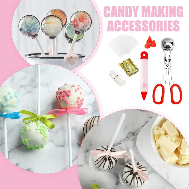 302pcs Lollipop Making Kit Accessories Reusable Funny Cake Pop Supplies for Wedding Parties Safe materials healthy and reliable