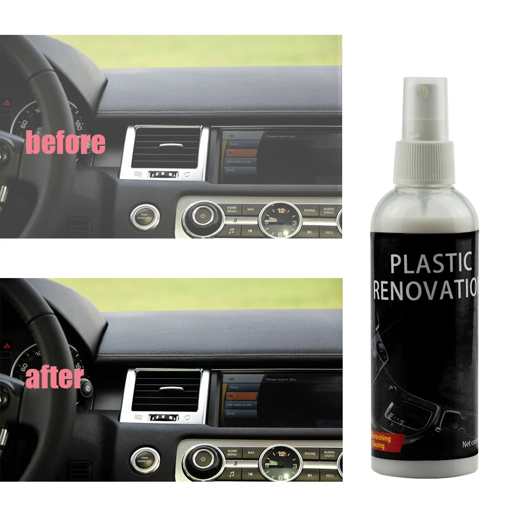 100ml Plastic Parts Retreading Agent Wax Instrument Panel Auto Interior Auto Plastic Renovated Coating Car Light Cleaner