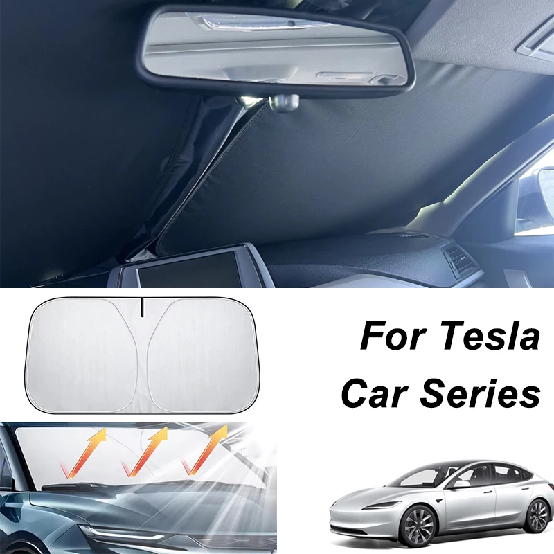 

Car Front Windshield Sunshade For Tesla Model 2/3/Y/S/X Cybertruck UV Protection Sun Shade Auto Interior Accessories