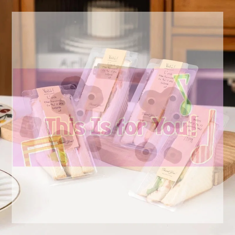 【MA】Disposable Triangular Sandwich Box Transparent Plastic Takeaway Box Suitable For Bakeries And Cafes