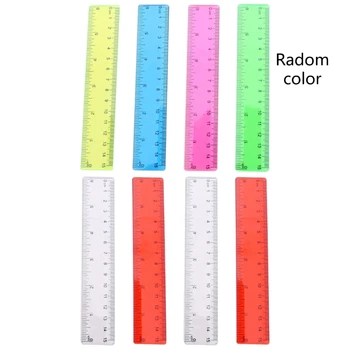 Set di 8 righelli metrici sfusi con pollici e centimetri, righello per bambini per la scuola, righello in plastica trasparente colorato
