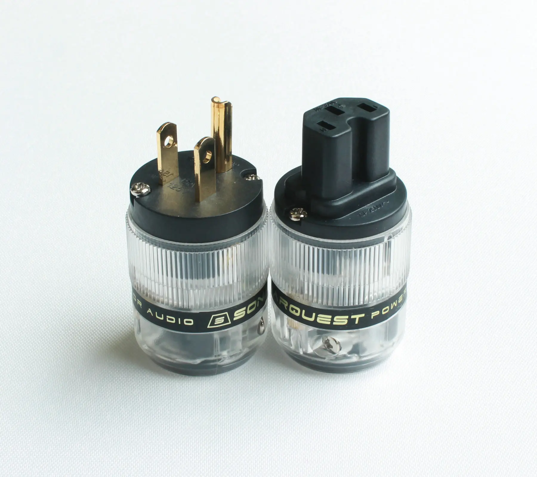 

SONARQUEST Power Plug ST-GP(B)+ ST-GC(B) 24K Gold Plated HIFI US Male & Female IEC High Quality Diy Connector