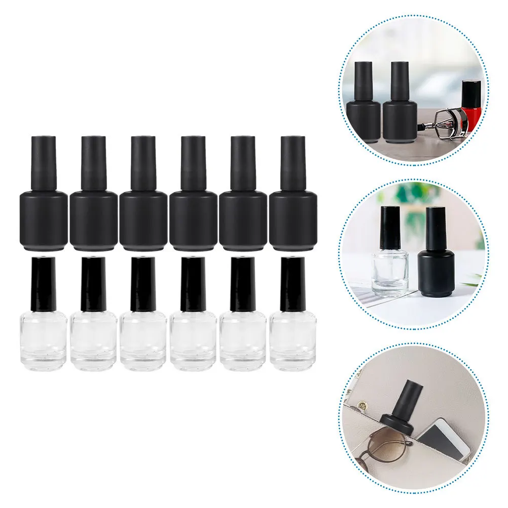 

20 шт., пустые бутылки для лака для ногтей, портативные компактные стеклянные контейнеры, удобные для переноски геля для ногтей, кисть для использования в салоне в комплекте