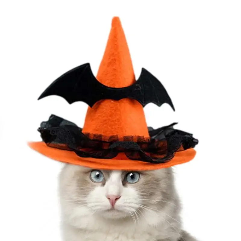 Halloween Dog Witch Hat Funny Witch Costume Party Headdress Pet Holiday Cosplay Headwear Halloween Costume Party Costume