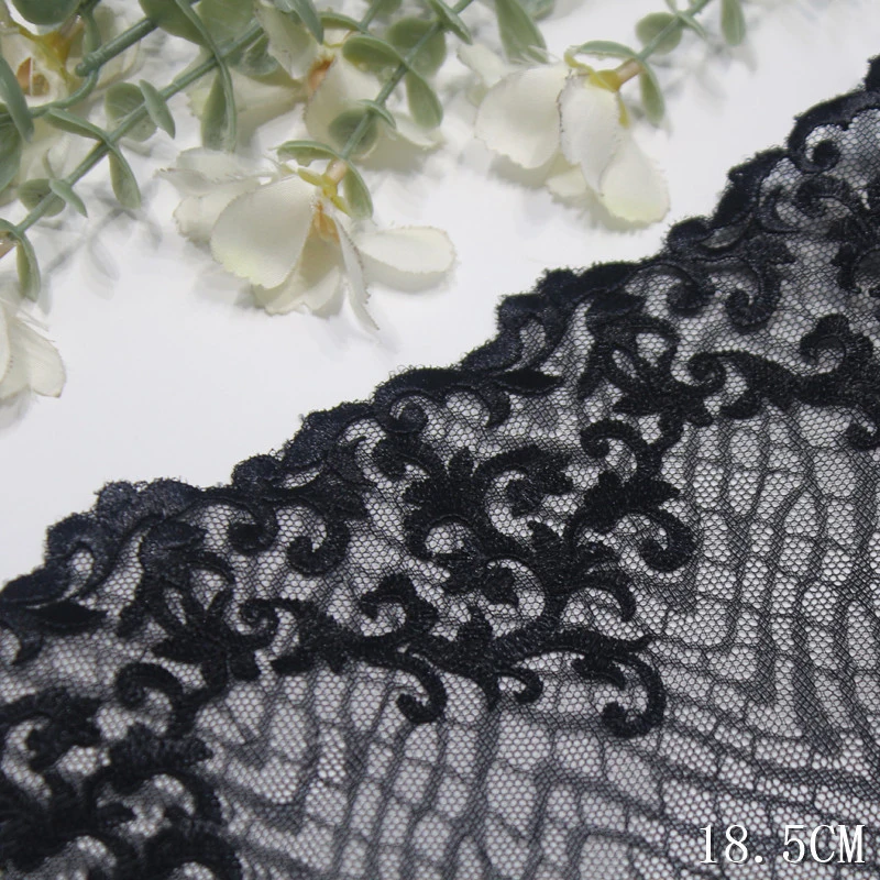 31Yds Black Embroidery Lace Trim Lingerie Sewing Craft DIY Apparel Fabric Lace Underware Dress Wedding