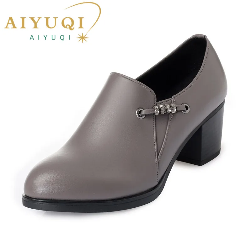 AIYUQI 2024 Autumn Genuine Leather Women Office Shoes High-heeled Sexy Women Dress Shoes Big Size 41 42 43 Women Party Shoes