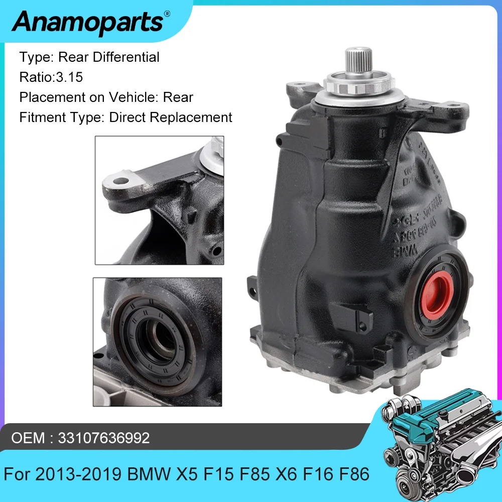 

Задний дифференциал в сборе соотношение 3,15 33107636992 для BMW X5 FsDrive35i xDrive30d xDrive35i xDrive40e X6 F16 xDrive30d xDrive35i