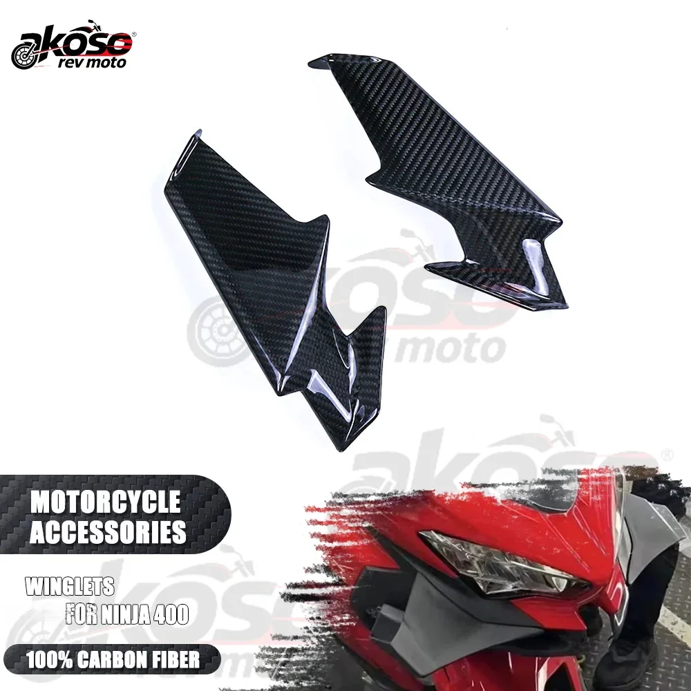 

Pure 3K Carbon Fiber Winglets Wing Kit Spoiler Ailerons Motorcycle Modified Accessories For Kawasaki Ninja 400 2019 Supplies