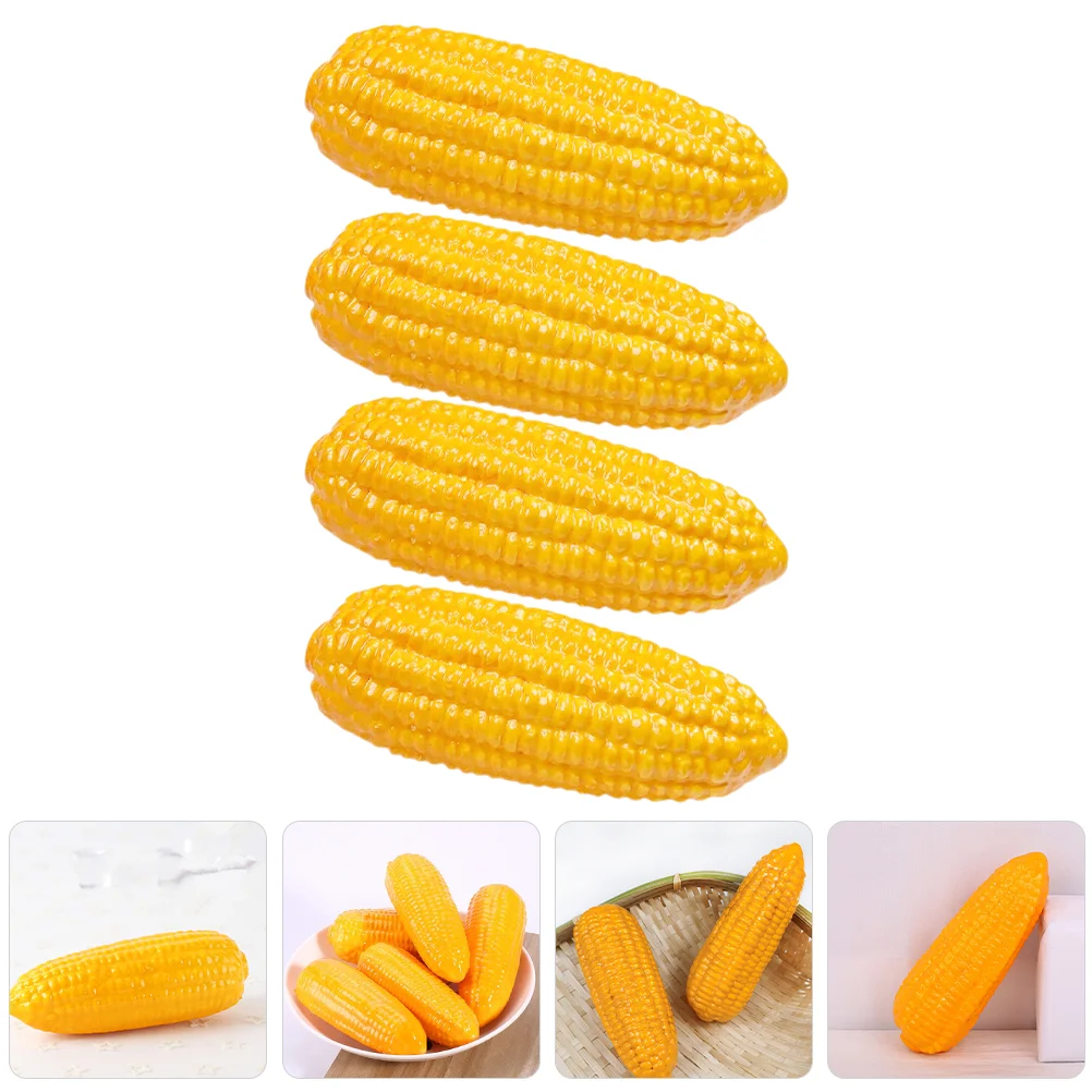 

4 Pcs Simulated Vegetable Model Corn Fake Foams False Food Faux Simulation Child Decorative Showcase Display Props Artificial