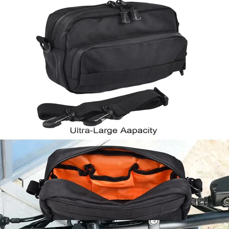 

Motorcycle Handlebar Bag Barrel Bags Multifunction Storage Shoulder Bag For Cruiser Softail Sportsters For BMW Dirt Bike E-bike