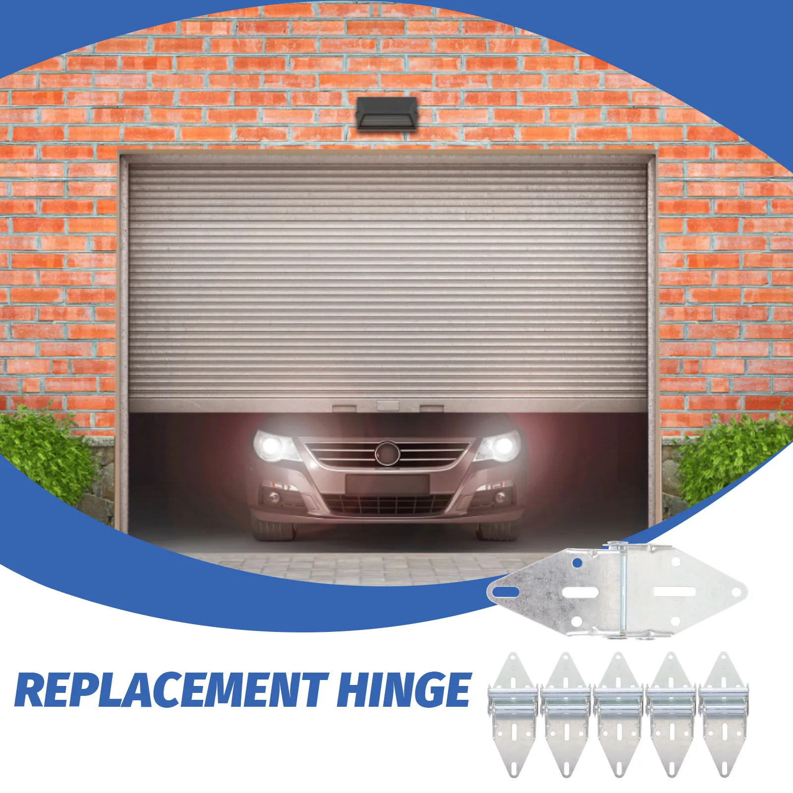 

6pcs Garage Door Hinges Heavy Duty Iron Residential Replacement Smooth Surface Rust Proof Sturdy Durable Fits Doors Hardware