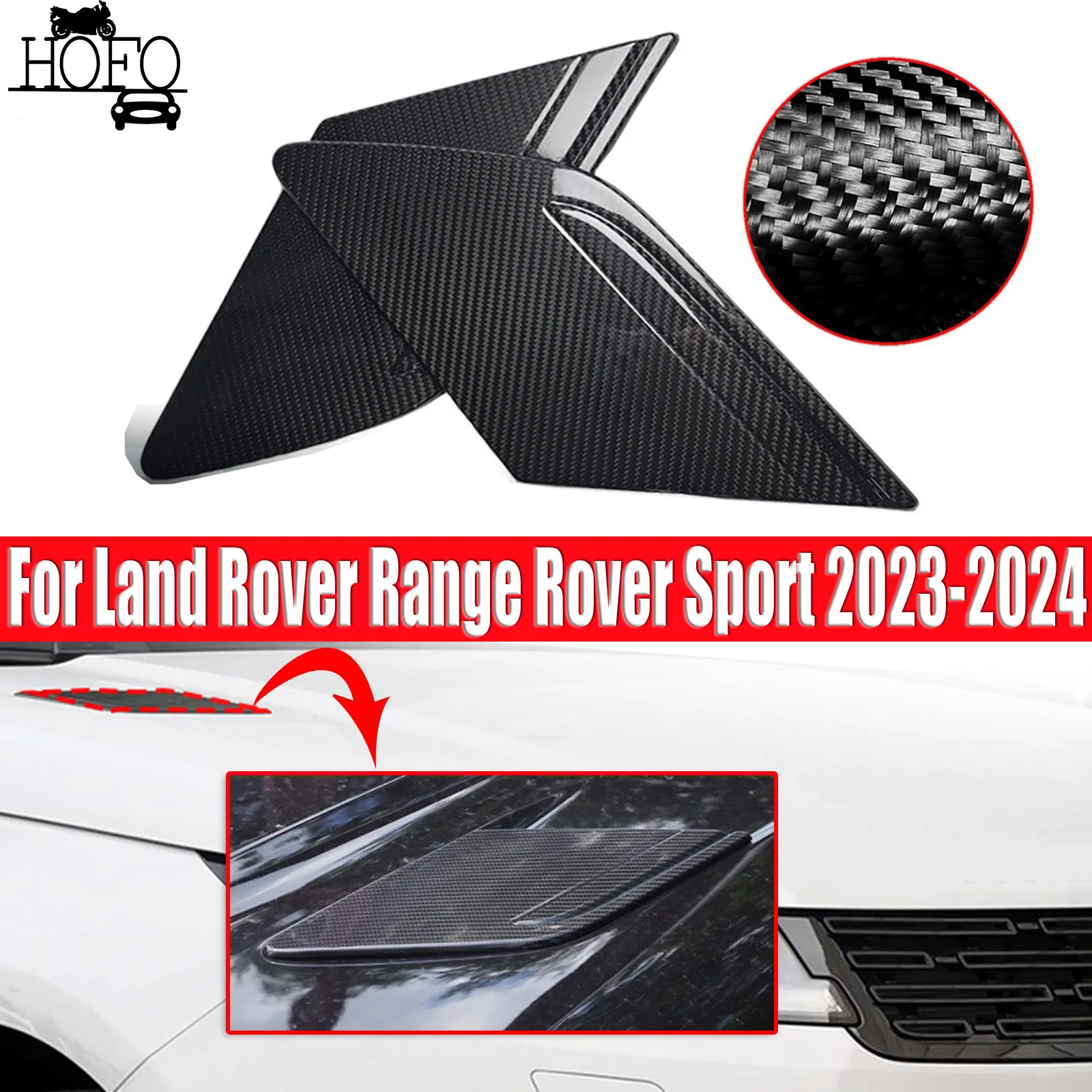 Front Hood Vents Cover Trim For Land Rover Range Rover Sport 2023-2024