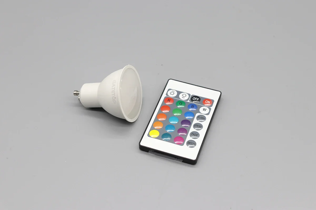 1-10PCS RGB GU10 LED Strahler Birne 24 Schlüssel Fernbedienung Dimmbar 6W AC220V 110V Bunte Änderung für Schlafzimmer Wohnzimmer Lampe – Detail 10