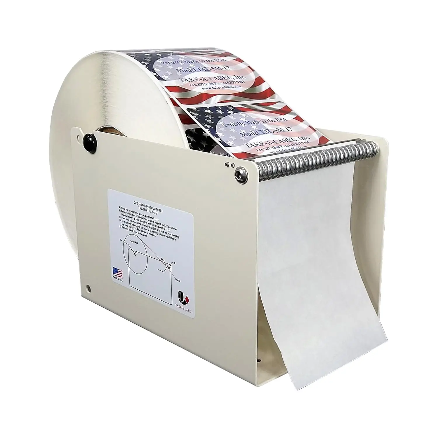 

5-Inch Manual Label Dispenser, Steel Construction, 8-Inch Roll Capacity