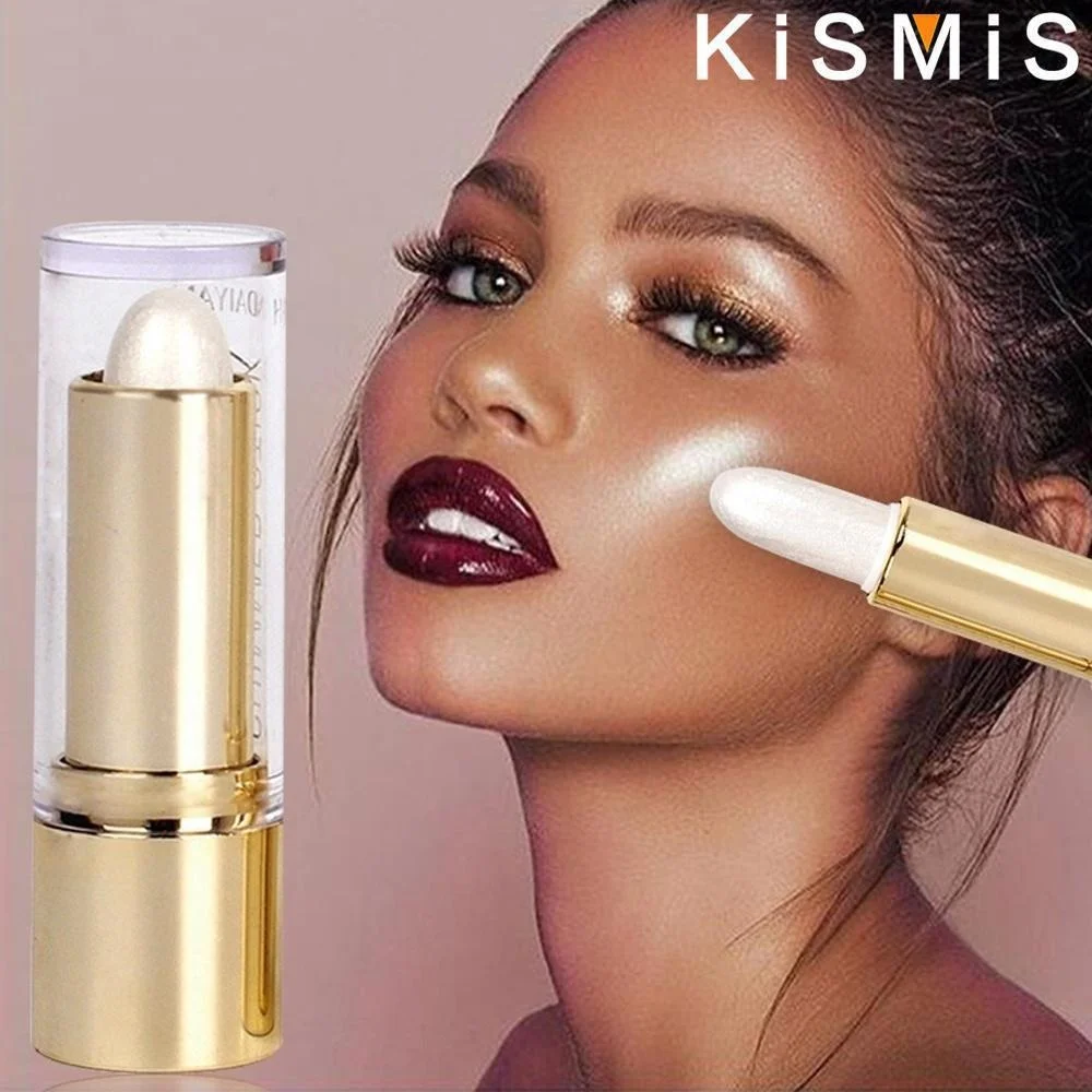 KISMIS 3D Face Brighten Highlighter Bar Cosmetic Face Contour Bronzer Shimmer Highlighter Stick Concealer Cream Makeup tool