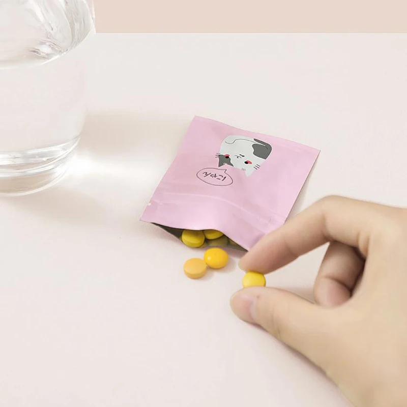 New 10/50pcs Pill Pouch Bags Shading Pill Pouch Reusable Pill Bags Drug Self Sealing Travel Medicine Organizer Storage Bags