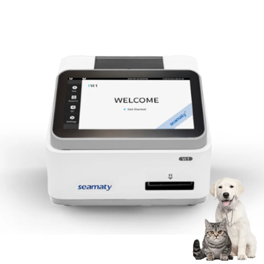 Seamaty Vi1 Veterinary Fluorescence Immunoassay Analyzer Chemistry Analyzer Test Prog Cpl Cpv/cdv Ab Clv Ag Tsh T4 Crp