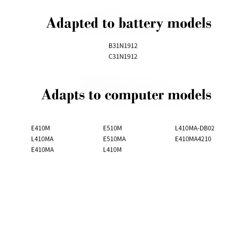 B31N1912, 3500mah Translation Battery Compatible with ASUS E410M, E410MA, E510M, E510MA, L410M Laptops