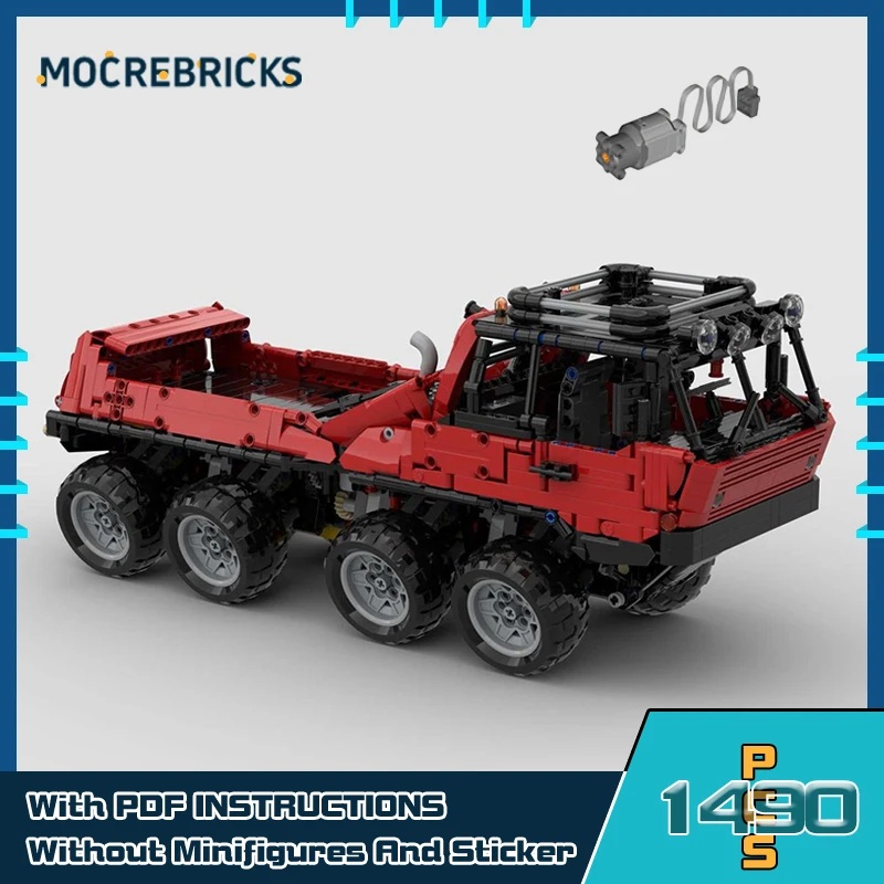 

MOC-197326 модульный городской Грузовик 8x8 с моторными моделями, строительные блоки, улучшенный инженерный автомобиль, Детские кирпичи, игрушки, подарки