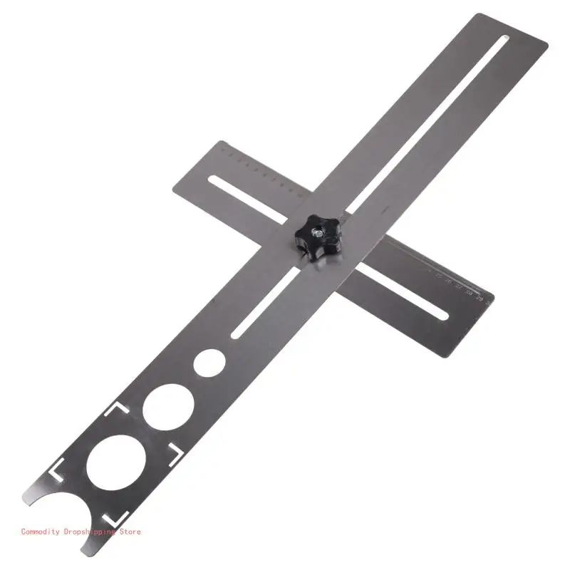 Multi-Functional Steel Ceramic Tile Hole Locator Ruler 360 Degree Adjustable Punching Hand Measure Tools 600mm