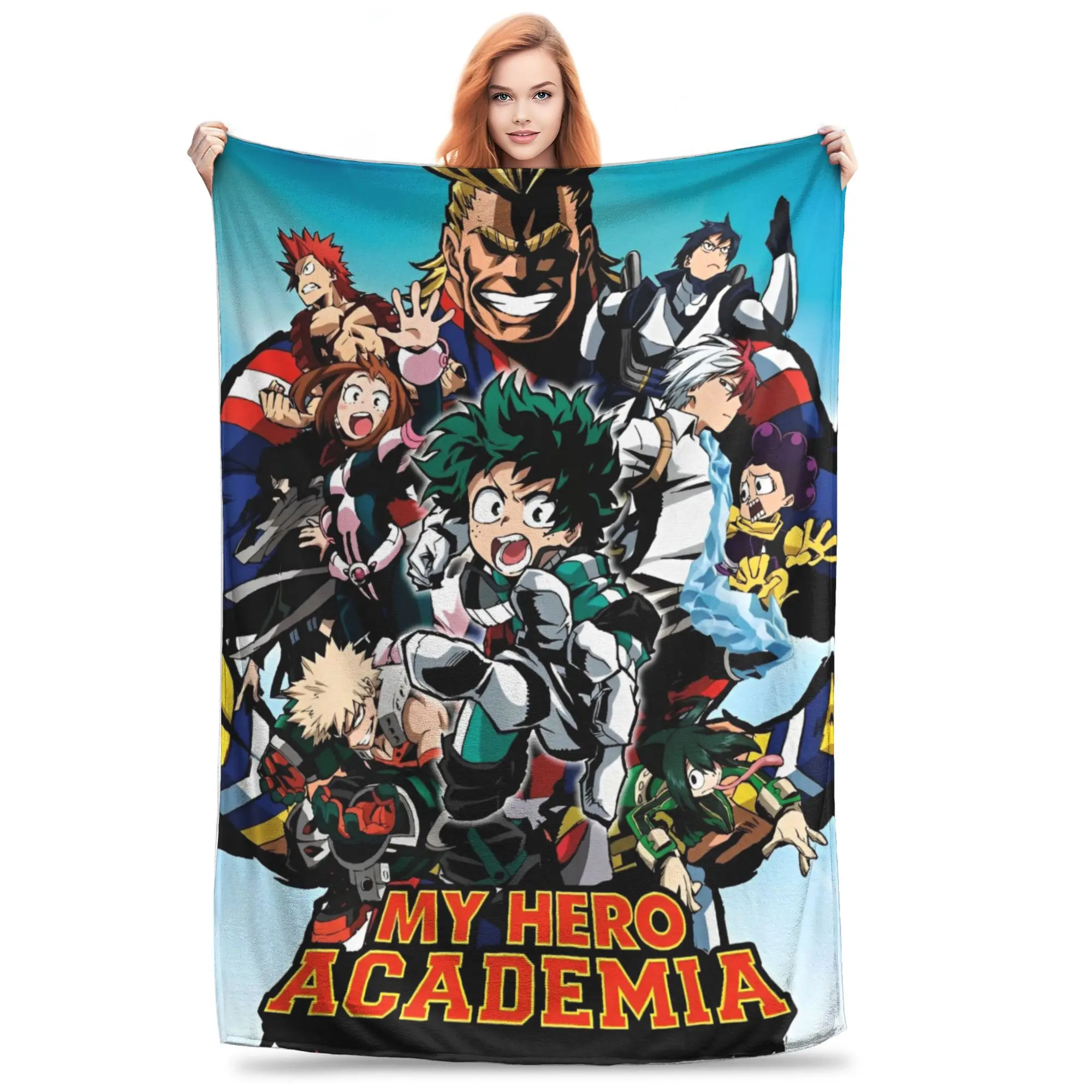 

My Hero Academia Blanket Anime Wool Funny Warm Throw Blanket for Chair Covering Sofa Decoration,