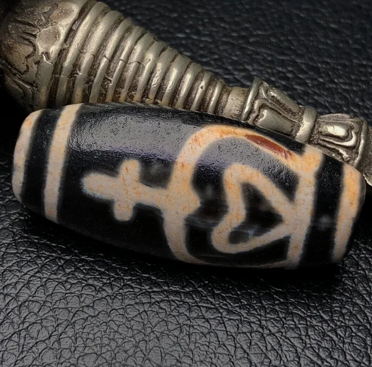 Ancient Tibetan DZI Beads Old Agate Twin Treasure Bottle Totem Amulet Pendant