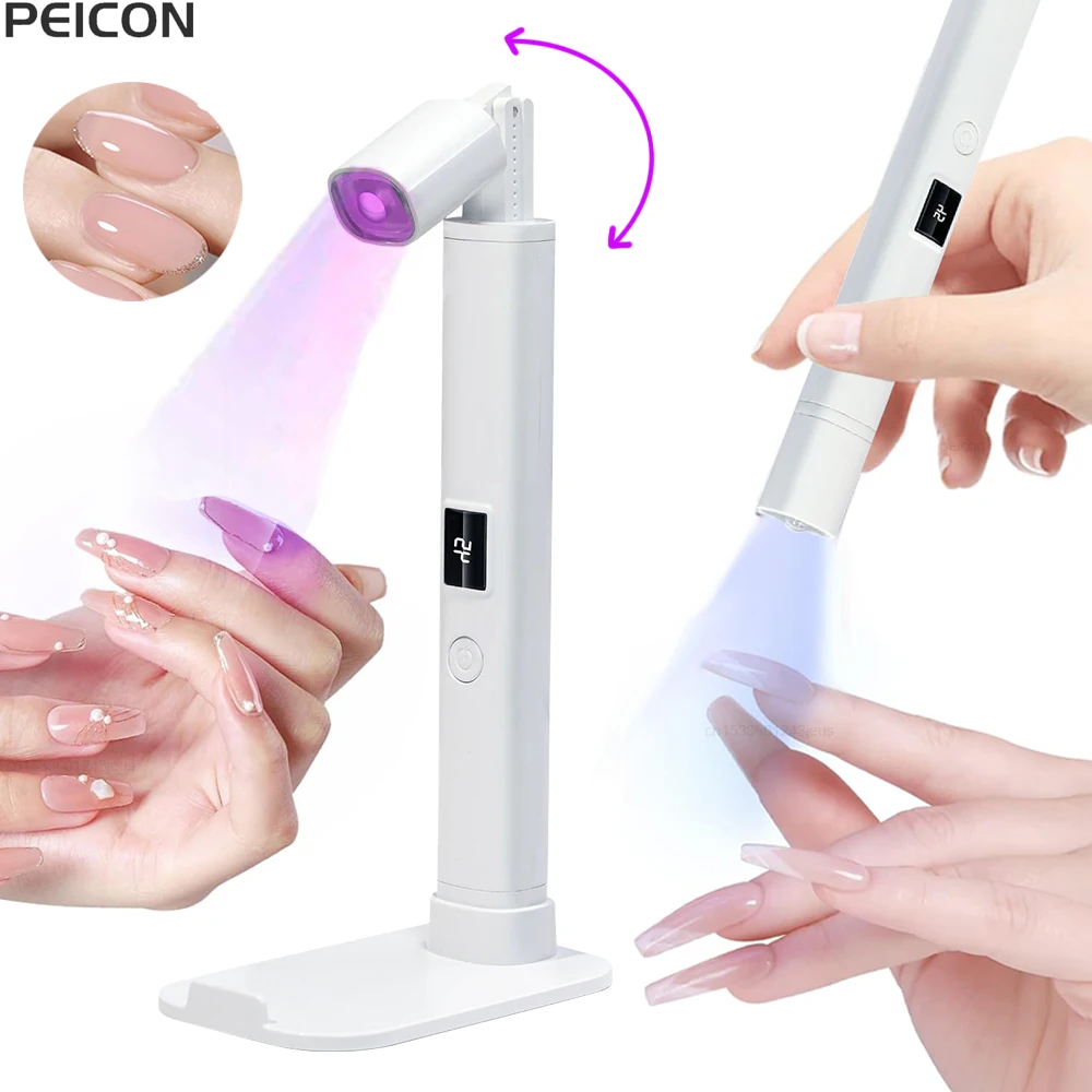 UV LED Nail Lamp Mini UV Nail Lamp for Manicure Ultraviolet Nail Dryer Stand Lamp Professional Portable Mini Nails Drying Light