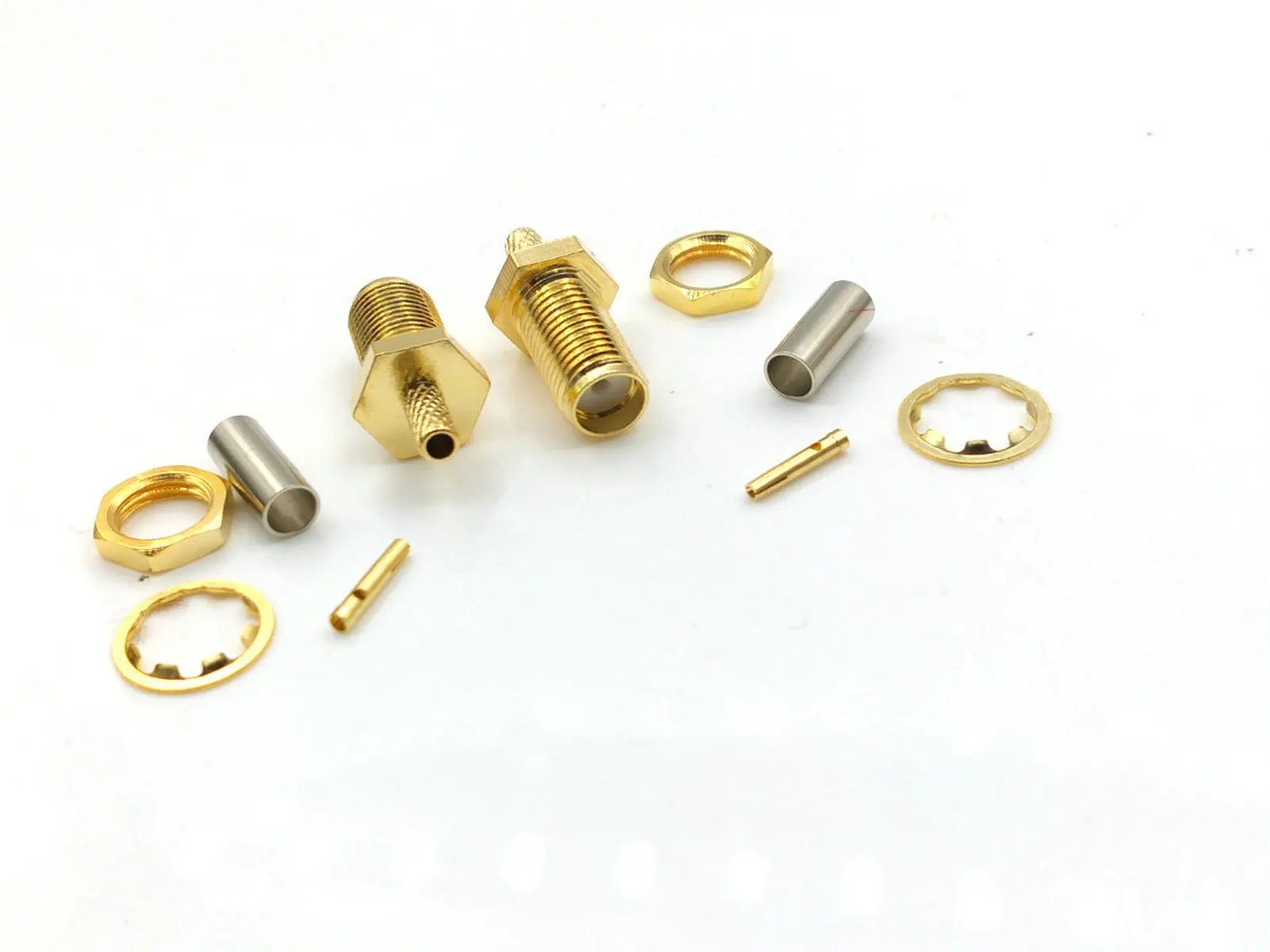 

100PCS-400pcs copper SMA Female Crimp Connector for Coaxial RG316 RG174 RG178 LMR100 Cable